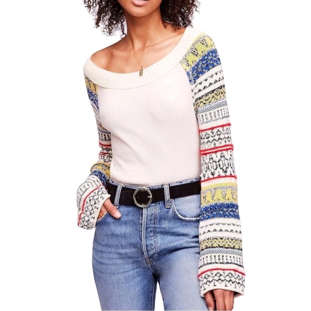 Multicolor Off-Shoulder Sweater